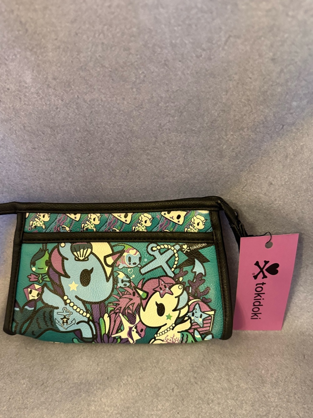 NWT Tokidoki Mermicorno Wristlet Cosmetic Bag Mermaid Unicorn Zip Pouch